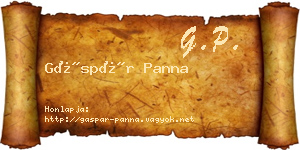 Gáspár Panna névjegykártya